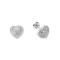 925 Silver CZ Set Heart Stud Earrings