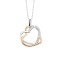 925 Silver CZ Set Double Heart Necklace