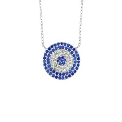 925 Silver CZ Set Clister Necklace