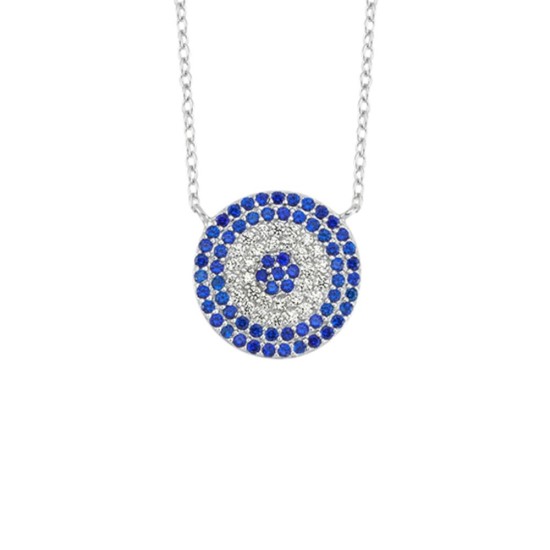 925 Silver CZ Set Clister Necklace