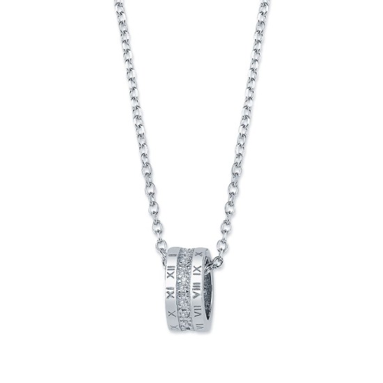 925 Silver CZ Set Circle of Life Necklace