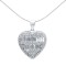 925 Silver CZ Brilliant and Baguette Cut Heart
