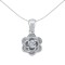 925 Silver CZ Flower Pendant