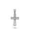 925 Silver CZ Brilliant and Baguette Cut Cross