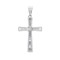 925 Silver Large CZ Brilliant and Baguette Cut Cross