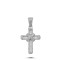925 Silver CZ Brilliant and Baguette Cut Cross