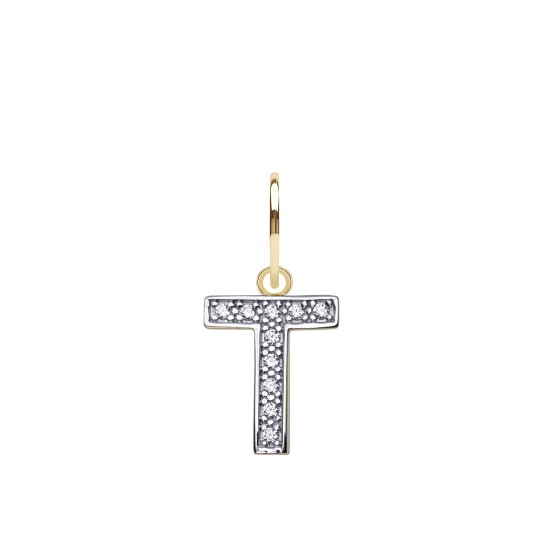 9ct Yellow Gold Cubic Zirconia Initial Pendant