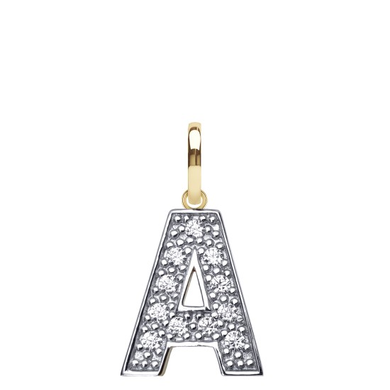 9ct Yellow Gold Cubic Zirconia Initial Pendant