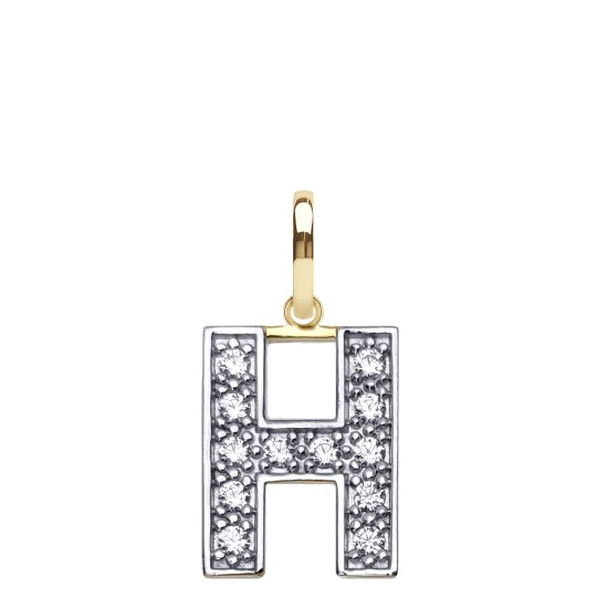 9ct Yellow Gold Cubic Zirconia Initial Pendant