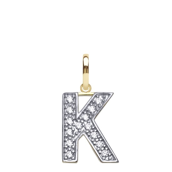 9ct Yellow Gold Cubic Zirconia Initial Pendant