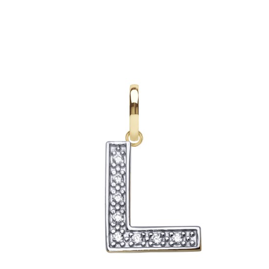 9ct Yellow Gold Cubic Zirconia Initial Pendant