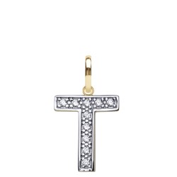 9ct Yellow Gold Cubic Zirconia Initial Pendant