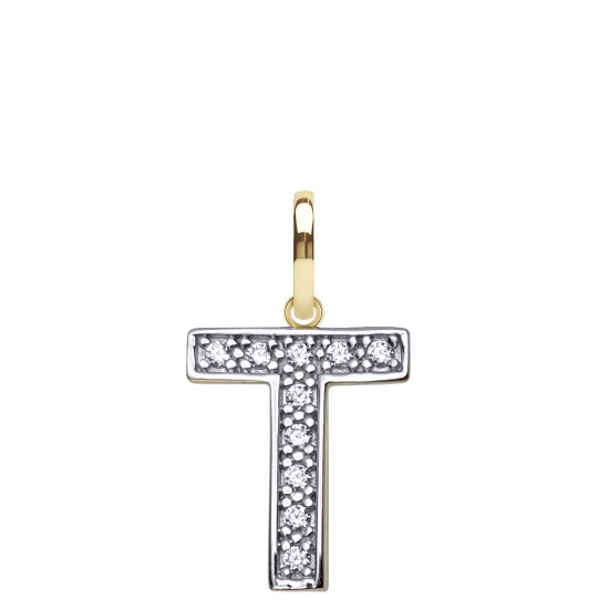 9ct Yellow Gold Cubic Zirconia Initial Pendant