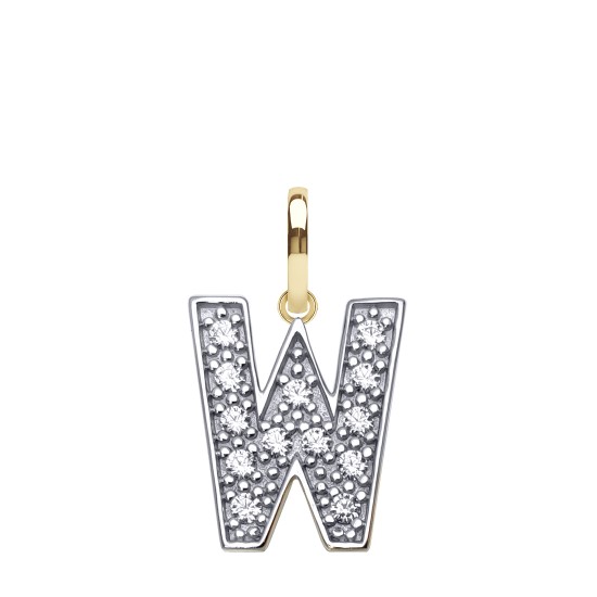 9ct Yellow Gold Cubic Zirconia Initial Pendant