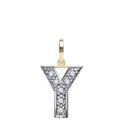 9ct Yellow Gold Cubic Zirconia Initial Pendant