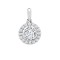 9ct White CZ Set Halo Pendant