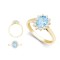 18ct Yellow Gold 0.62ct Natural Diamond Claw-set Cluster Halo Oval Ring - Holds 8x6mm Aquamarine 1.25cts