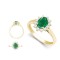 18ct Yellow Gold 0.96ct Natural Diamond Claw-set Cluster Halo Oval Ring - Holds 9x7mm Emerald 2.00cts