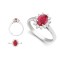 18ct White Gold 0.62ct Natural Diamond Claw-set Cluster Halo Oval Ring - Holds 8x6mm Ruby 1.25cts