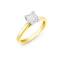 18ct Yellow Gold 1.00ct Princess Cut Solitaire Wed Fit Natural Diamond Ring