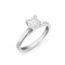 18ct White Gold 25pts Princess Cut Solitaire Wed Fit Natural Diamond Ring
