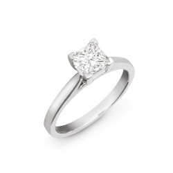 Platinum 50pts Solitaire Natural Diamond Wed-fit Ring