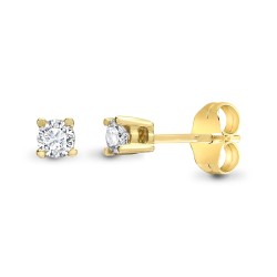 9ct Yellow 1.00ct Natural Diamond Stud Earrings