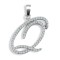9ct White Gold Natural Diamond Set Initial Pendant