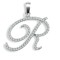 9ct White Gold Natural Diamond Set Initial Pendant