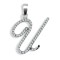 9ct White Gold Natural Diamond Set Initial Pendant