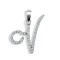 9ct White Gold Natural Diamond Set Initial Pendant