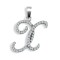 9ct White Gold Natural Diamond Set Initial Pendant