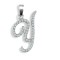 9ct White Gold Natural Diamond Set Initial Pendant