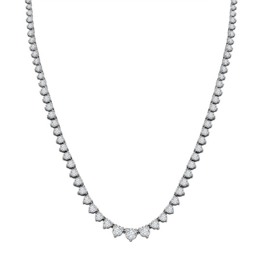 18ct White Gold Natural Diamond Chain