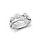 18ct White Gold 1.00cts Natural Diamond 3 Row Bubble Ring