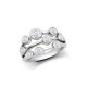 18ct White Gold 1.00cts Natural Diamond 3 Row Bubble Ring
