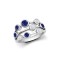 18ct White Gold 0.35cts Natural Diamond 0.89cts Sapphire 3 Row Bubble Ring
