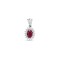 9ct White Gold Natural Diamond And Ruby Pendant