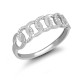 9ct White Gold 0.06cts Natural Diamond Interlinked Circle Ring