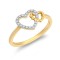 9ct Yellow Gold 0.05cts Natural Diamond Double Heart Ring