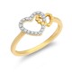 9ct Yellow Gold 0.05cts Natural Diamond Double Heart Ring