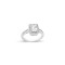 925 Silver CZ Emerald Cut Centre Halo Ring