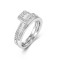 925 Silver Pear Emerald Cut and Half ET Set Rings