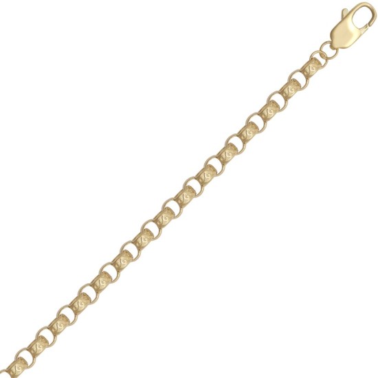 9ct Yellow Gold Cast Plain and Engraved Belcher 5.1mm Gauge