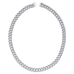 925 Silver CZ Set Cuban Chain