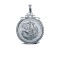 925 Silver Full Size St George Medal Rope Edge Pendant