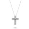 925 Silver Small CZ Brilliant and Baguette Cut Cross