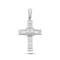 925 Silver Large CZ Brilliant and Baguette Cut Cross