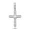 925 Silver Large CZ Brilliant and Baguette Cut Cross