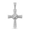 925 Silver Large CZ Brilliant and Baguette Cut Cross